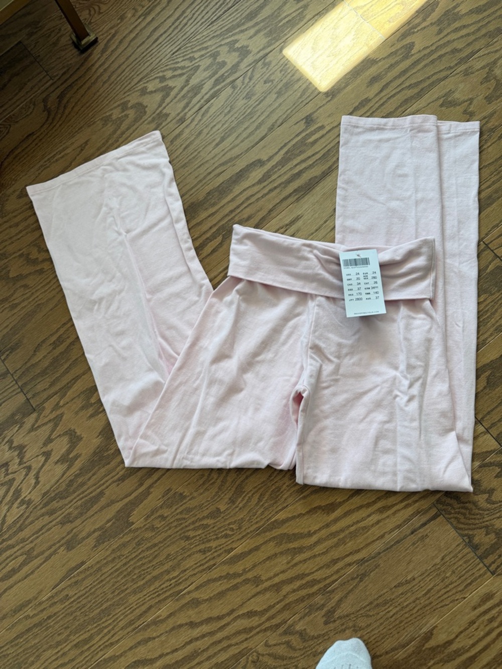 Brandy Melville Pale Pink Fold-Over Waist Leggings